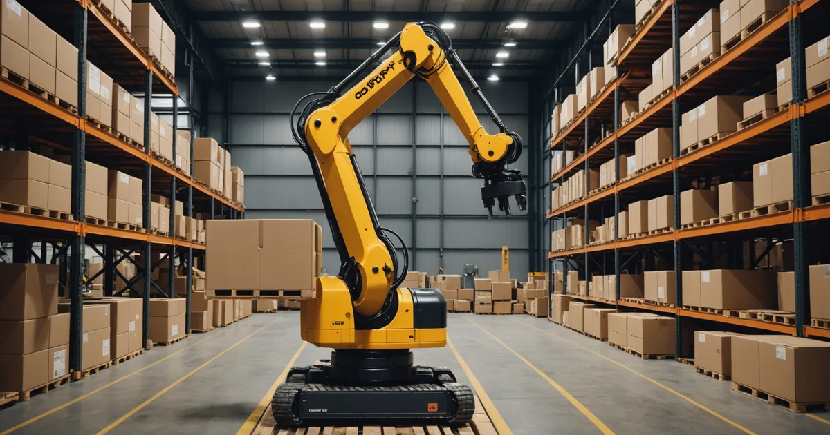 Robot arm stacking mixed cartons on a pallet during a product changeover